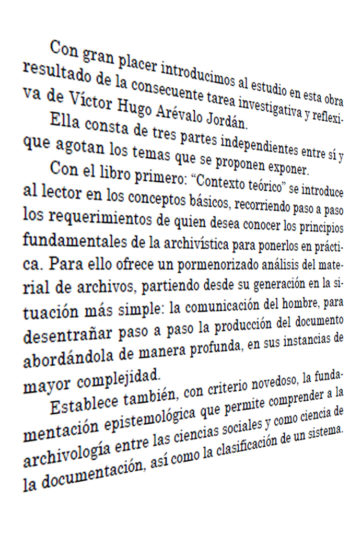 Teoría, Fundamento y Práctica de la Archivología Víctor Hugo Arévalo Jordán